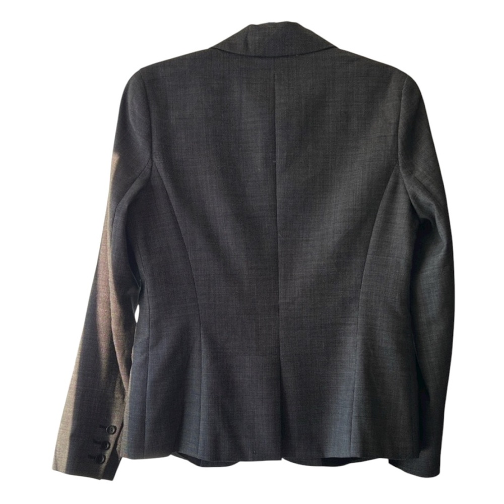 Theory Gabe One-Button Blazer Charcoal Wool Blend… - image 2